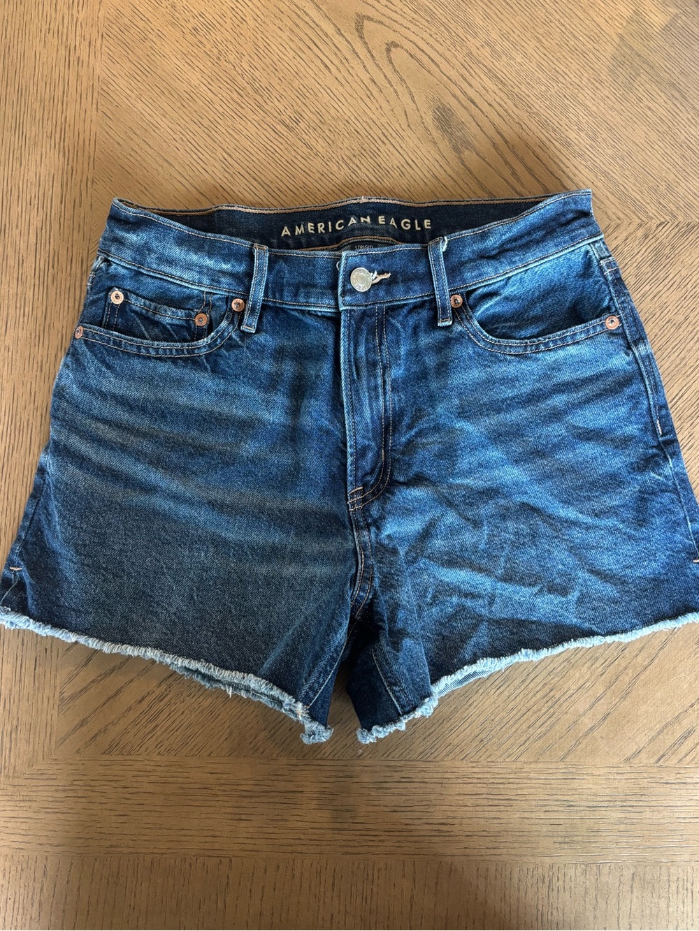 American Eagle Outfitters Blue Denim Frayed Hem Shorts